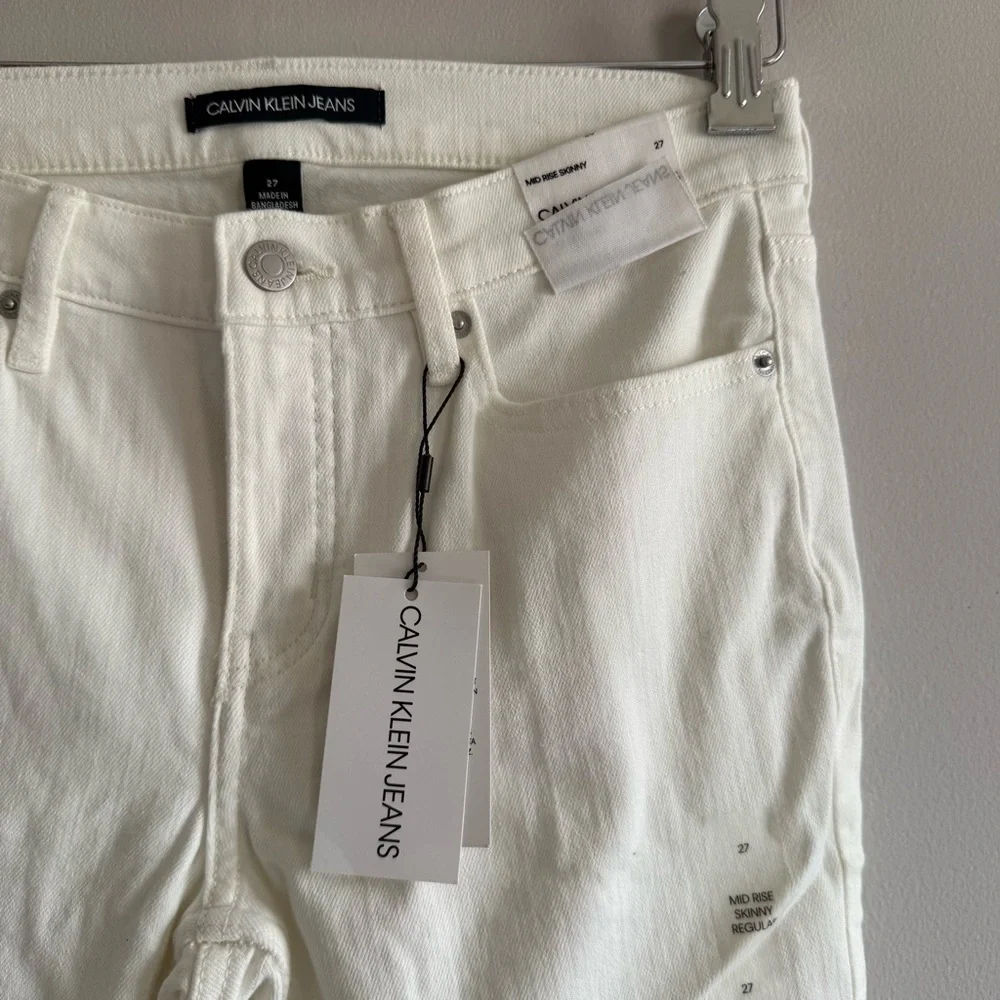 CALVIN KLEIN JEANS Mid-rise rise Skinny Regular Jeans Women Size 27 - Picture 6 of 15